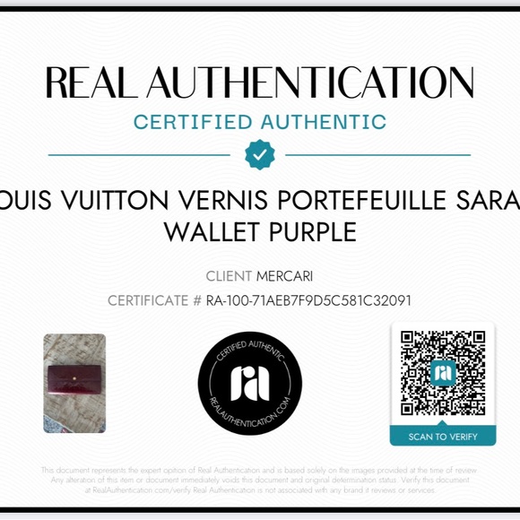 SOLD-Authentic Louis Vuitton Vernis Portefeuille Sarah Wallet Purple - Picture 14 of 14